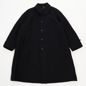 Men's Navy Wool Coat - Small